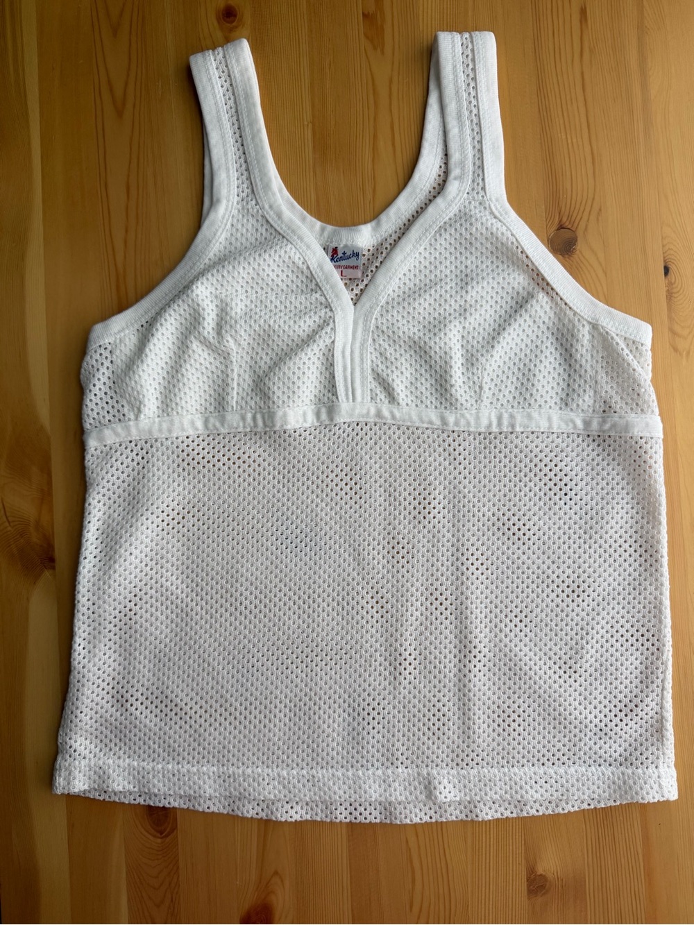 White Mesh Tank Top
